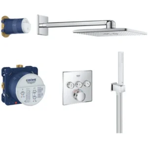 Grohe 34706000 Grohtherm SmartControl 34706 3路分水藏牆方形恆溫雨淋花灑組合