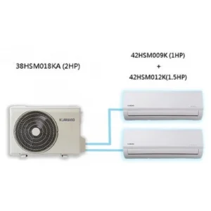 Klarwind 海迅 1.0匹+1.5匹 R32 淨冷 多聯式分體冷氣機 (42HSM009K+42HSM012K/38HSM018KA)