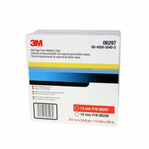 3M™ Soft Edge Foam Masking Tape, 06297, 13 mm x 50 m, 1 per case